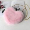 Heart Shaped Fuzzy Shoulder Bag - Various Colours