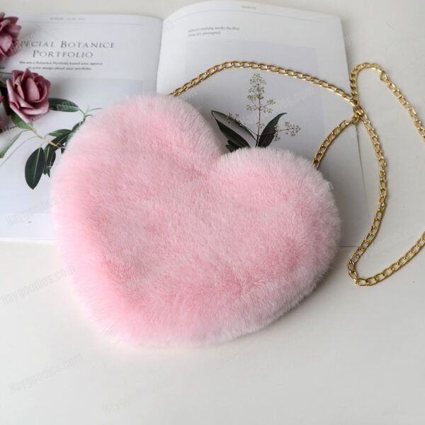 Heart Shaped Fuzzy Shoulder Bag - Various Colours