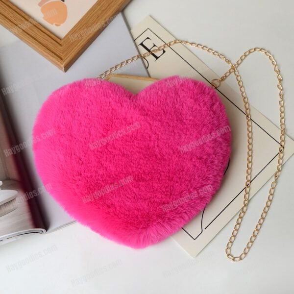 Heart Shaped Fuzzy Shoulder Bag - Various Colours