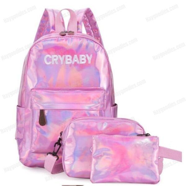 Crybaby Holographic Backpack Set-3pcs