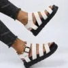 Peep Toe Buckle Strap Platform Sandals
