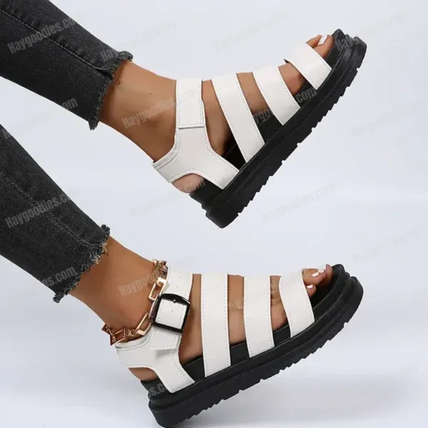 Peep Toe Buckle Strap Platform Sandals