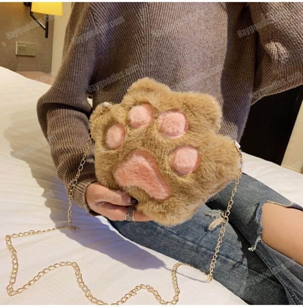3BCA0F6808A62D8BFB72B6342C02F9DB Cute Paw Chain Zipper Shoulder Bag