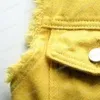 543513427 Raw Hem Sleeveless Denim Jacket-S to 5XL