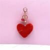 Plush Fur Heart Shaped Keychain – Various Colours