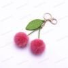 Cute Fruit Cherry Fur Ball Keychain