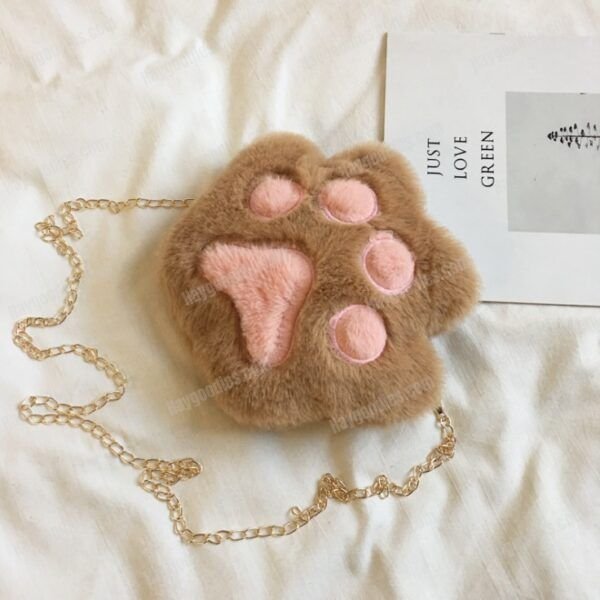 543282342 Cute Paw Chain Zipper Shoulder Bag