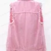 543513418 Raw Hem Sleeveless Denim Jacket-S to 5XL