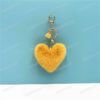 Plush Fur Heart Shaped Keychain – Various Colours