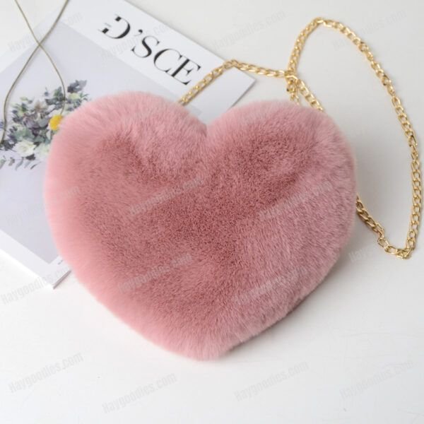 Heart Shaped Fuzzy Shoulder Bag - Various Colours