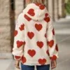 543341569 Heart Pattern Fleece Hoodie