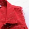 543513422 Raw Hem Sleeveless Denim Jacket-S to 5XL