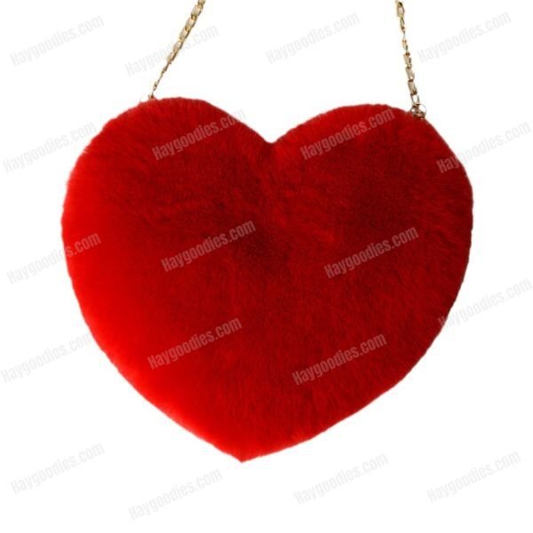 Heart Shaped Fuzzy Shoulder Bag - Various Colours