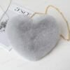 Heart Shaped Fuzzy Shoulder Bag - Various Colours