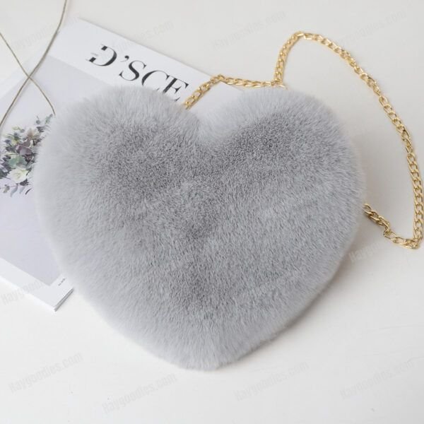 Heart Shaped Fuzzy Shoulder Bag - Various Colours