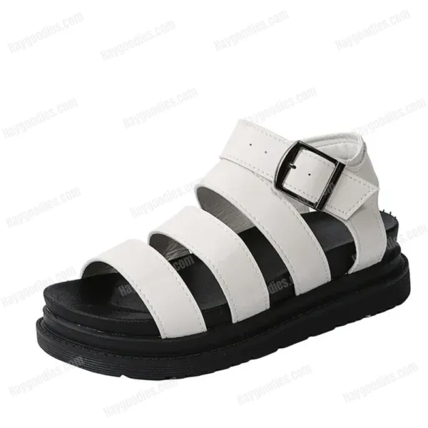 Peep Toe Buckle Strap Platform Sandals