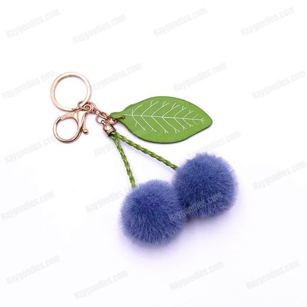Cute Fruit Cherry Fur Ball Keychain