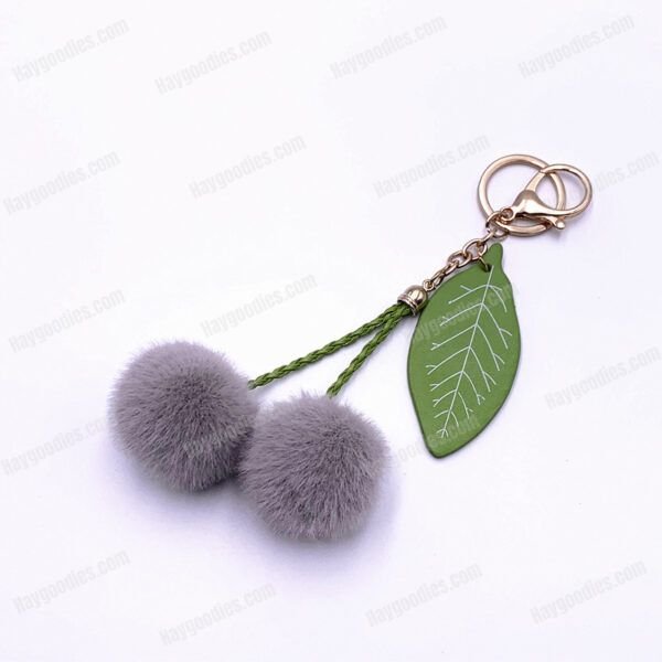 Cute Fruit Cherry Fur Ball Keychain