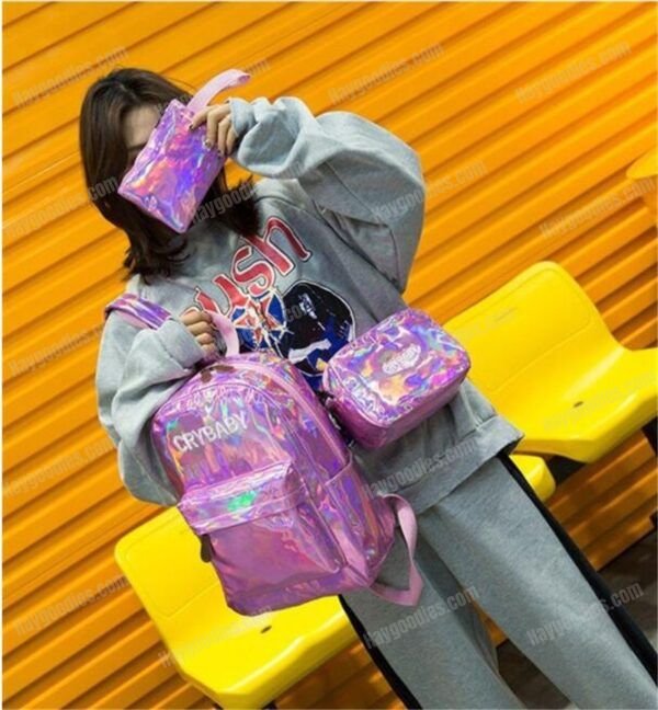 Crybaby Holographic Backpack Set-3pcs