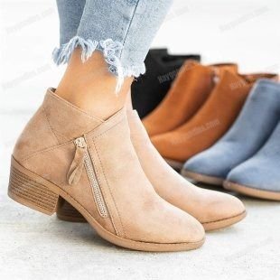 Women’s Suede Ankle Boots – EU 35–43