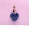 Plush Fur Heart Shaped Keychain – Various Colours