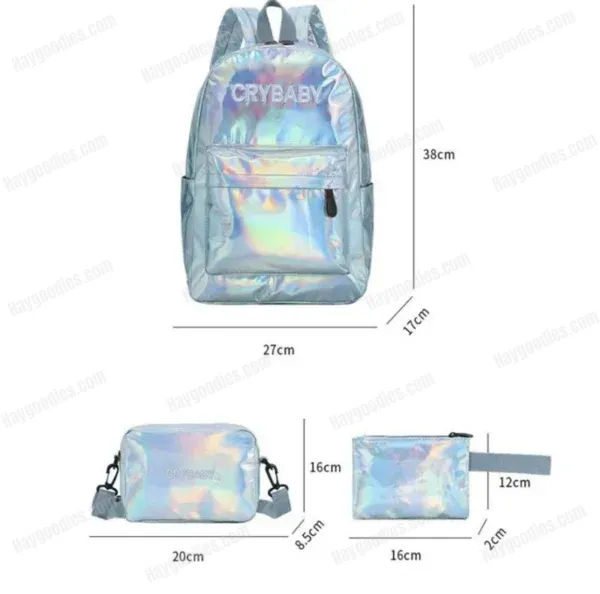 Crybaby Holographic Backpack Set-3pcs