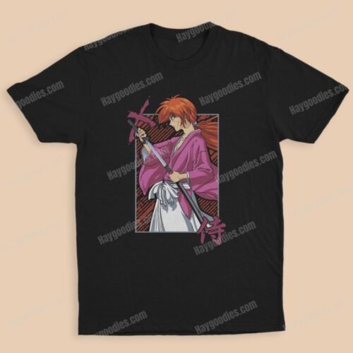 Rurounin Kenshin Unisex Black T-Shirts-Adult Sizes to 5XL-Various Designs