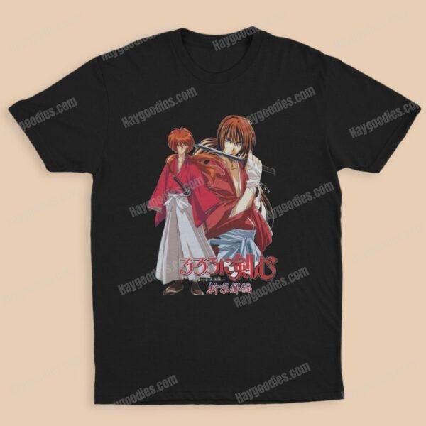 kenshin2 Rurounin Kenshin Unisex Black T-Shirts-Adult Sizes to 5XL-Various Designs