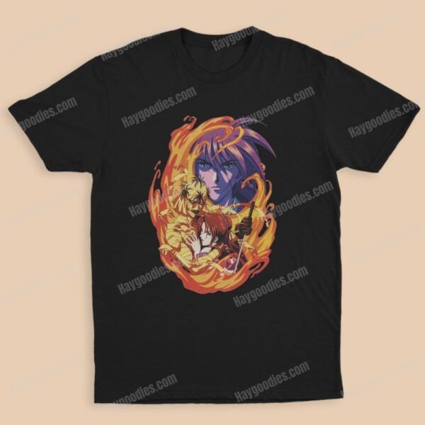 kenshin3 Rurounin Kenshin Unisex Black T-Shirts-Adult Sizes to 5XL-Various Designs