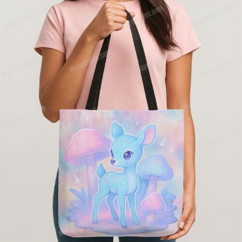 Pastel Deer Shopping Tote Bag