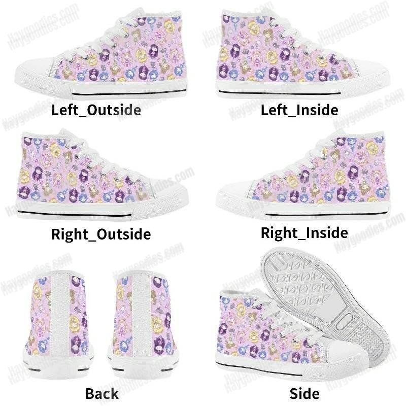 Sailor Moon and Scouts Kids High Top Canvas Shoes Sailor Moon and Scouts Kids High Top Canvas Shoes