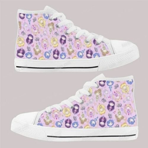 Sailor Moon and Scouts Kids High Top Canvas Shoes