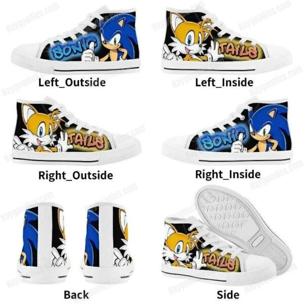 Sonic and Tails Kids High Top Canvas Shoes