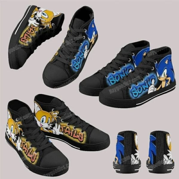 Sonic and Tails Kids High Top Canvas Shoes