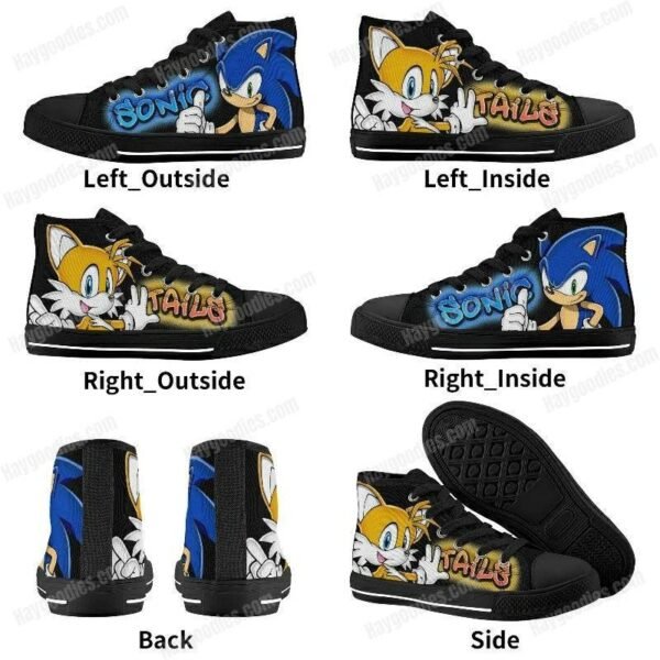 Sonic and Tails Kids High Top Canvas Shoes