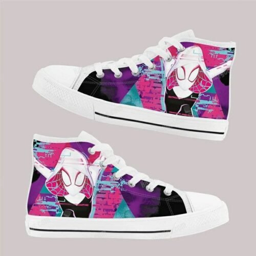 Spider Gwen Kids High Top Canvas Shoes