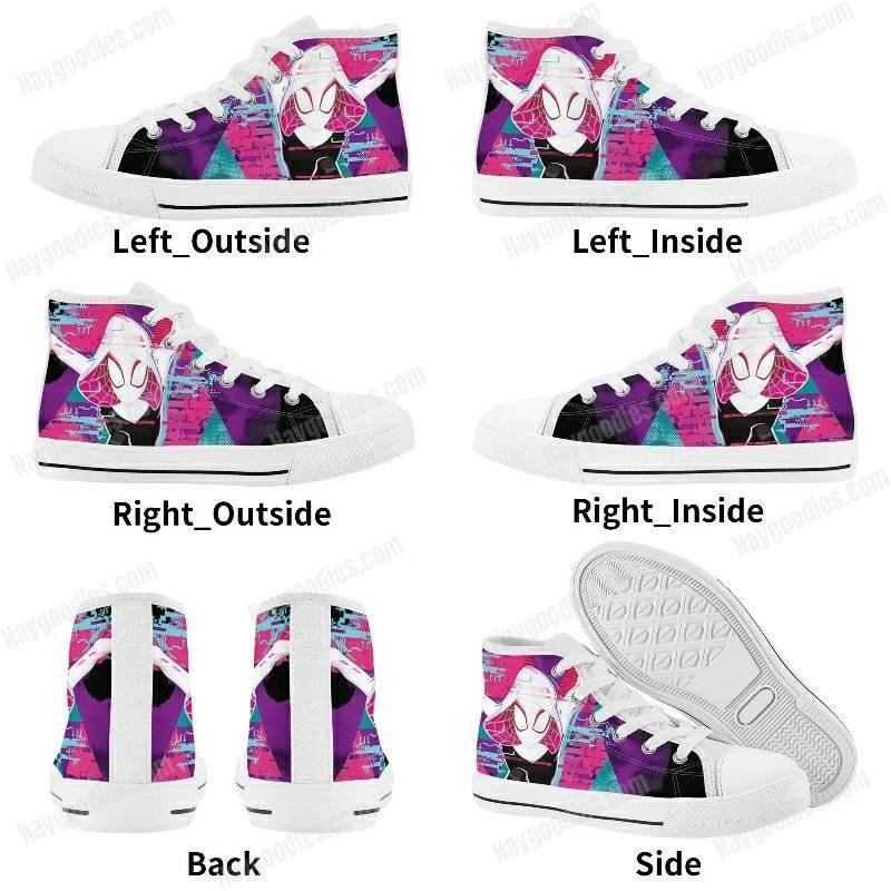 Spider Gwen Kids High Top Canvas Shoes Spider Gwen Kids High Top Canvas Shoes