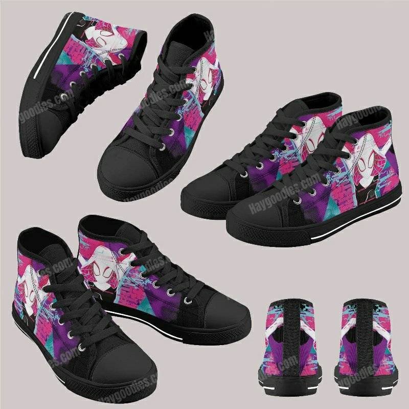 Spider Gwen Kids High Top Canvas Shoes Spider Gwen Kids High Top Canvas Shoes