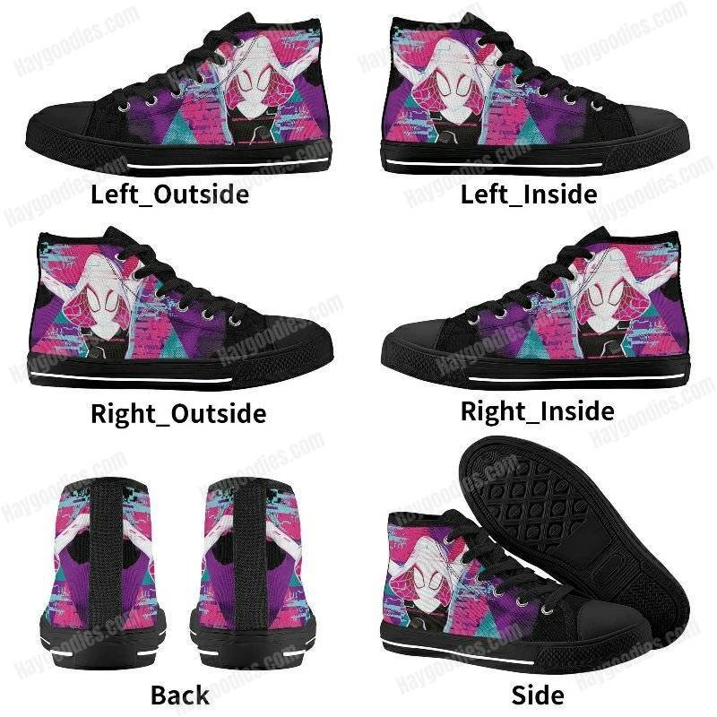Spider Gwen Kids High Top Canvas Shoes Spider Gwen Kids High Top Canvas Shoes