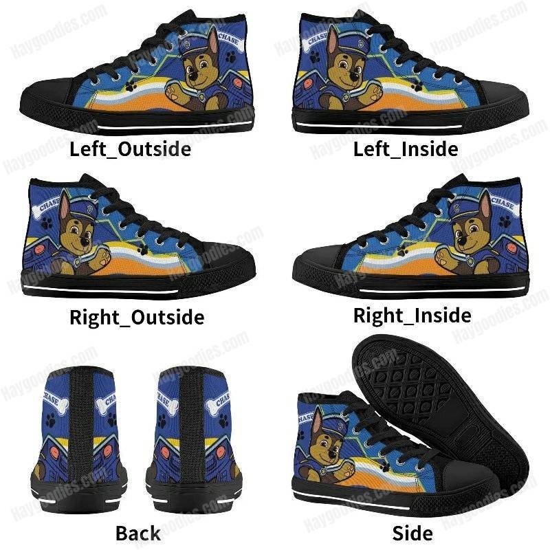 Chase Paw Patrol Kids High Top Canvas Shoes