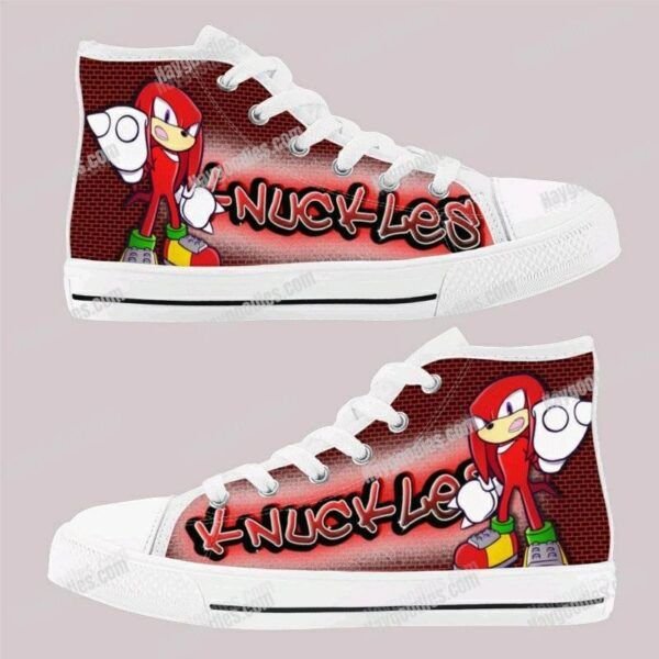Knuckles Kids High Top Canvas Shoes – Black or White Sole