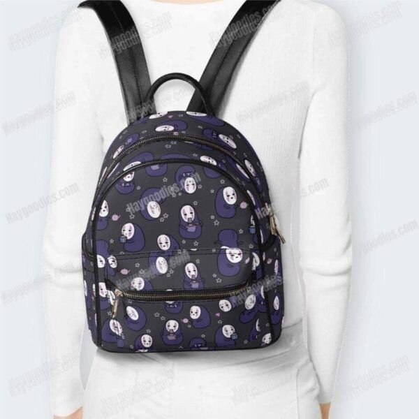 No Face PU Leather Backpack – Durable Stylish Everyday Bag
