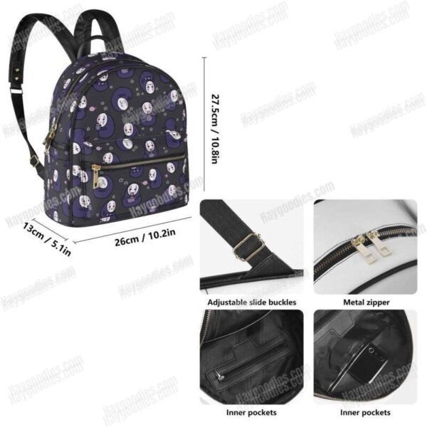 No Face PU Leather Backpack – Durable Stylish Everyday Bag