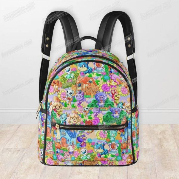 1719174261-3-keXZols1DB.jpeg Cute Animal Crossing PU Leather Backpack – Stylish & Durable Everyday Bag