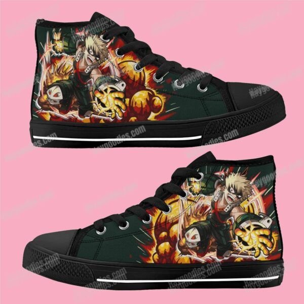 Bakugo Katsuki Kids High Top Canvas Shoes Bakugo Katsuki Kids High Top Canvas Shoes