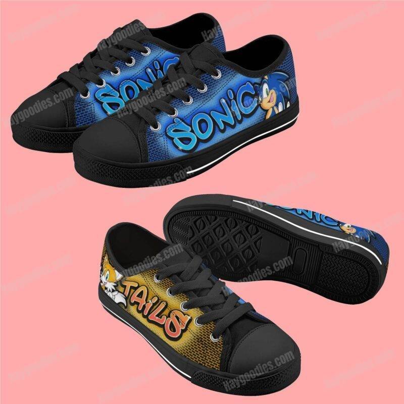 Sonic and Tails Kids Low Top Canvas Shoes