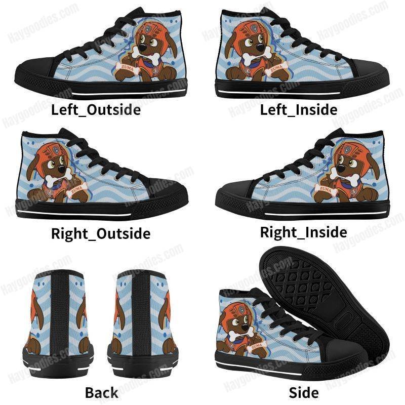 Zuma Paw Patrol Kids High Top Canvas Shoes