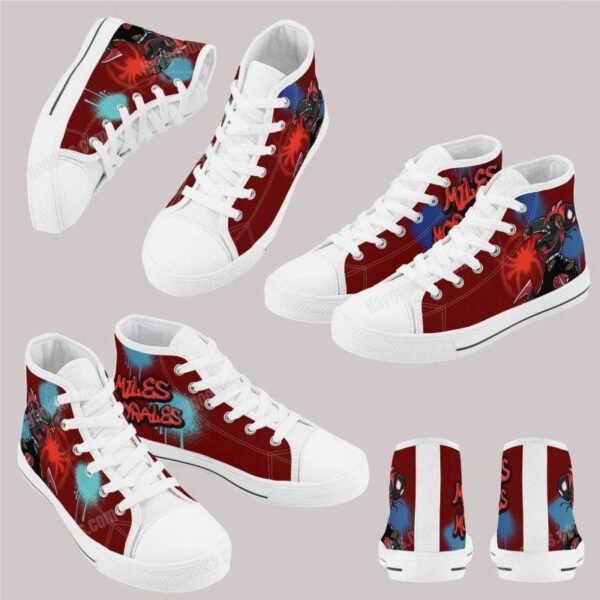 Miles Morales Kids High Top Canvas Shoes-Red Miles Morales Kids High Top Canvas Shoes-Red