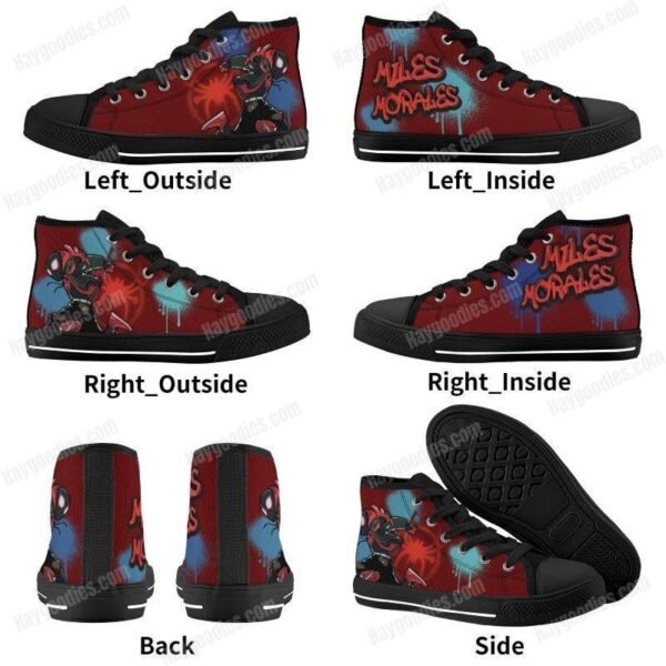 Miles Morales Kids High Top Canvas Shoes-Red Miles Morales Kids High Top Canvas Shoes-Red