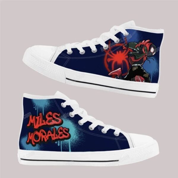 Miles Morales Kids High Top Canvas Shoes-Navy Miles Morales Kids High Top Canvas Shoes-Navy
